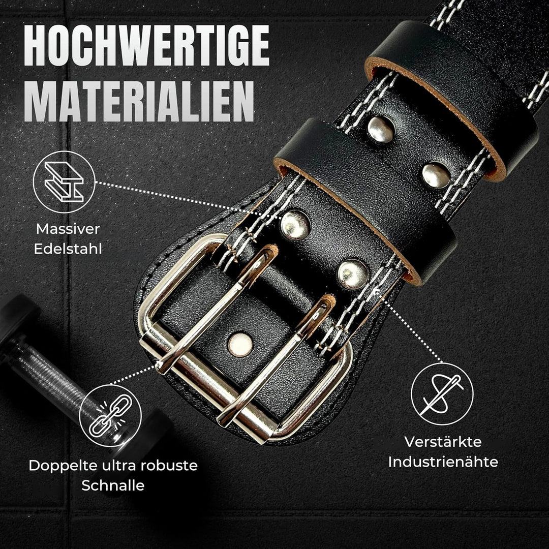 Bullstep Gewichthebergürtel Herren Und Damen, Lifting Belt 100% Rindsleder, Gym Gürtel Mit Schnalle