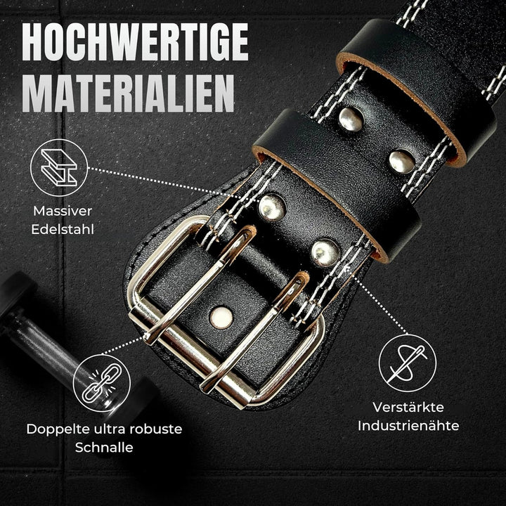Bullstep Gewichthebergürtel Herren Und Damen, Lifting Belt 100% Rindsleder, Gym Gürtel Mit Schnalle
