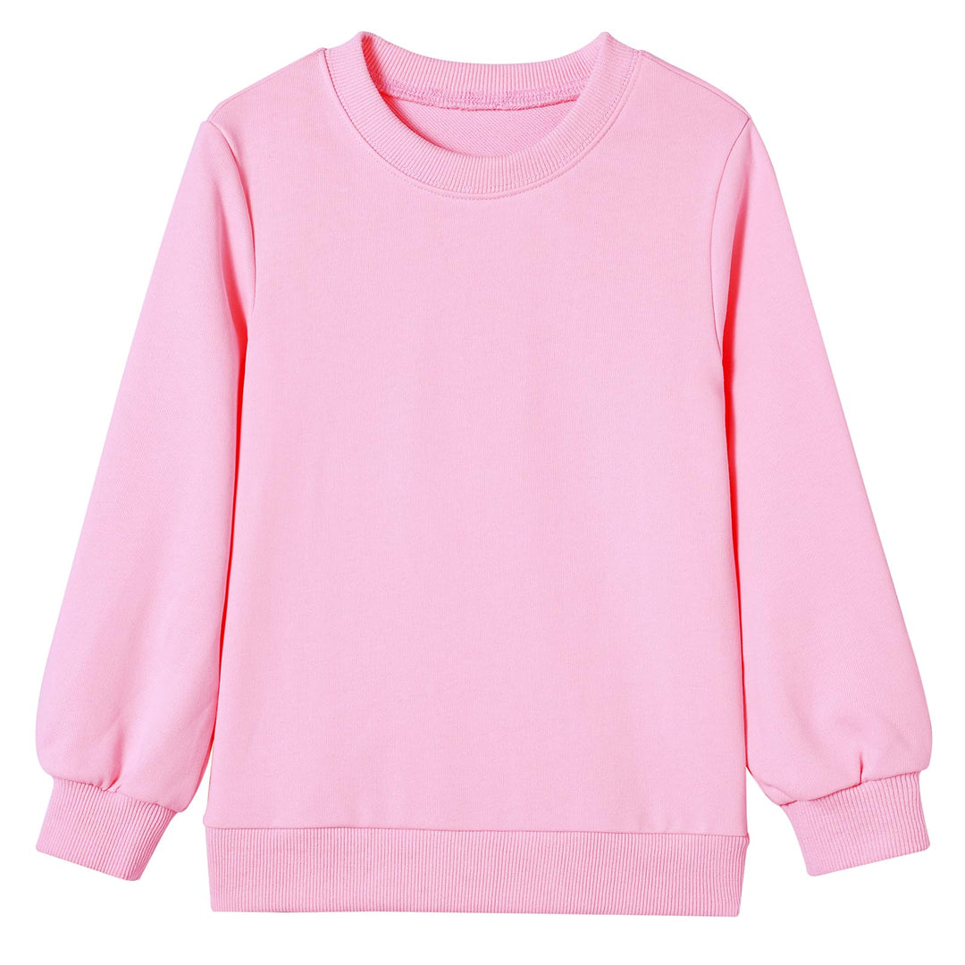 Pullover mit Rundhalsausschnitt aus Baumwolle, Langarm, für Jungen und Mädchen 6 Jahre Rosa, 6 Jahre