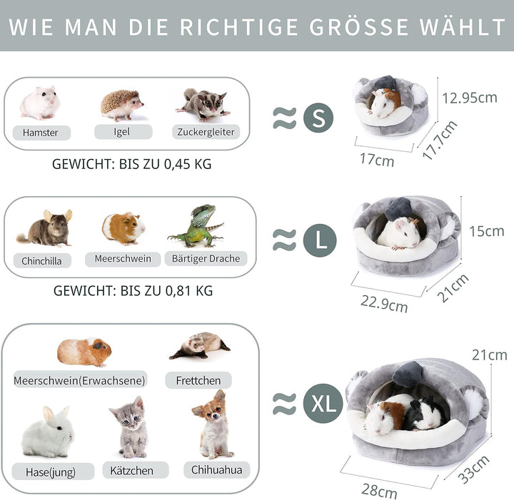 JanYoo Kleintierhöhle für Chinchilla, Igel, Meerschweinchen, Käfigzubehör, Spielzeug, für Bartagame,