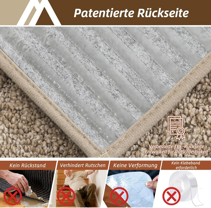 COSY HOMEER 15 Stück Treppenstufen Matten, 70 x 22cm Anti Rutsch Stufenmatten Selbstklebend, Maschin
