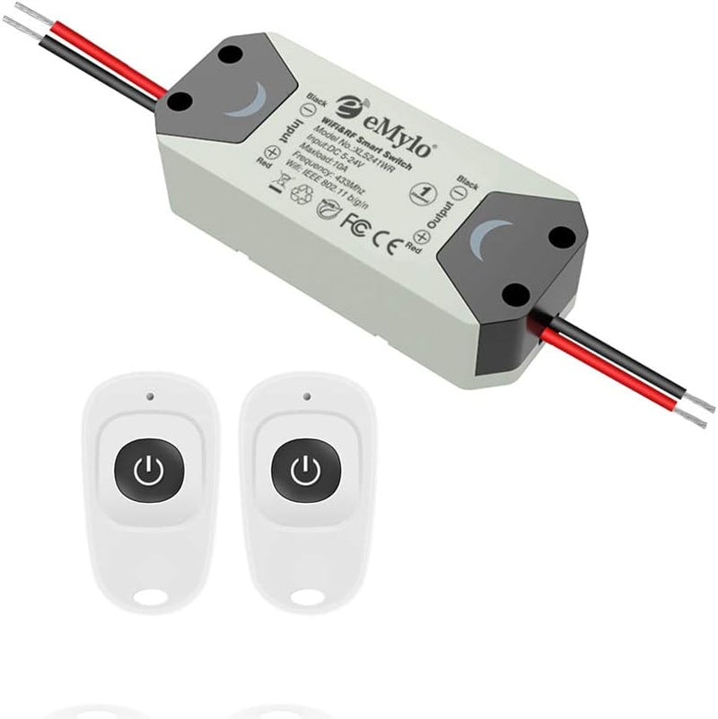 eMylo Smart WiFi RF Lichtschalter Drahtlose Fernbedienung Relaismodulschalter 5V-36V 1 Kanal Timer C