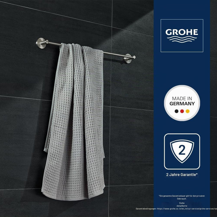 GROHE Essentials - Badetuchhalter (Material: Metall, 600mm, zum bohren oder kleben), chrom, 40366001