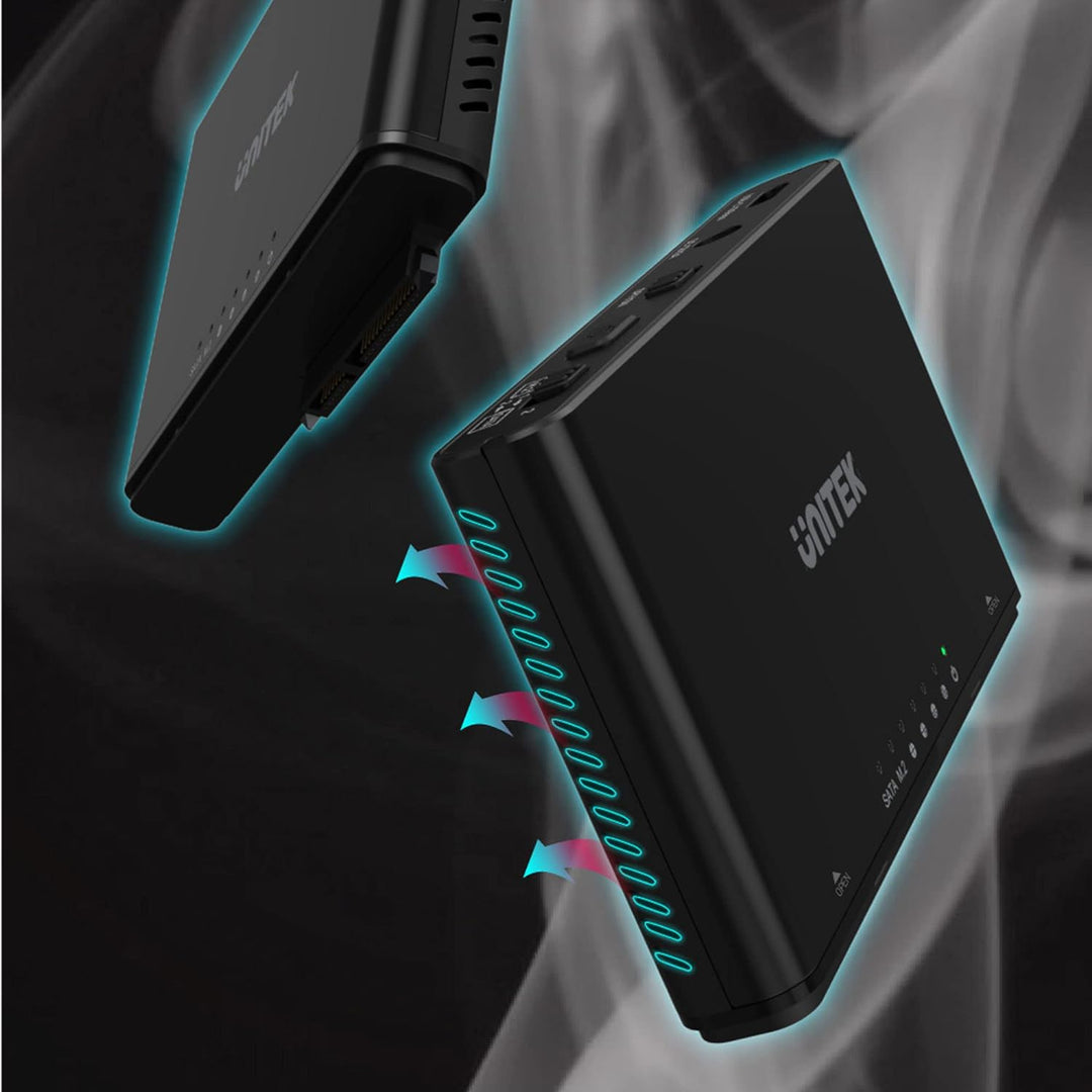 Unitek S1222A SolidForce+ USB-C zu PCIe/NVMe M.2 SSD-Gehäuse Plus SATA III Adapter mit Offline Clone