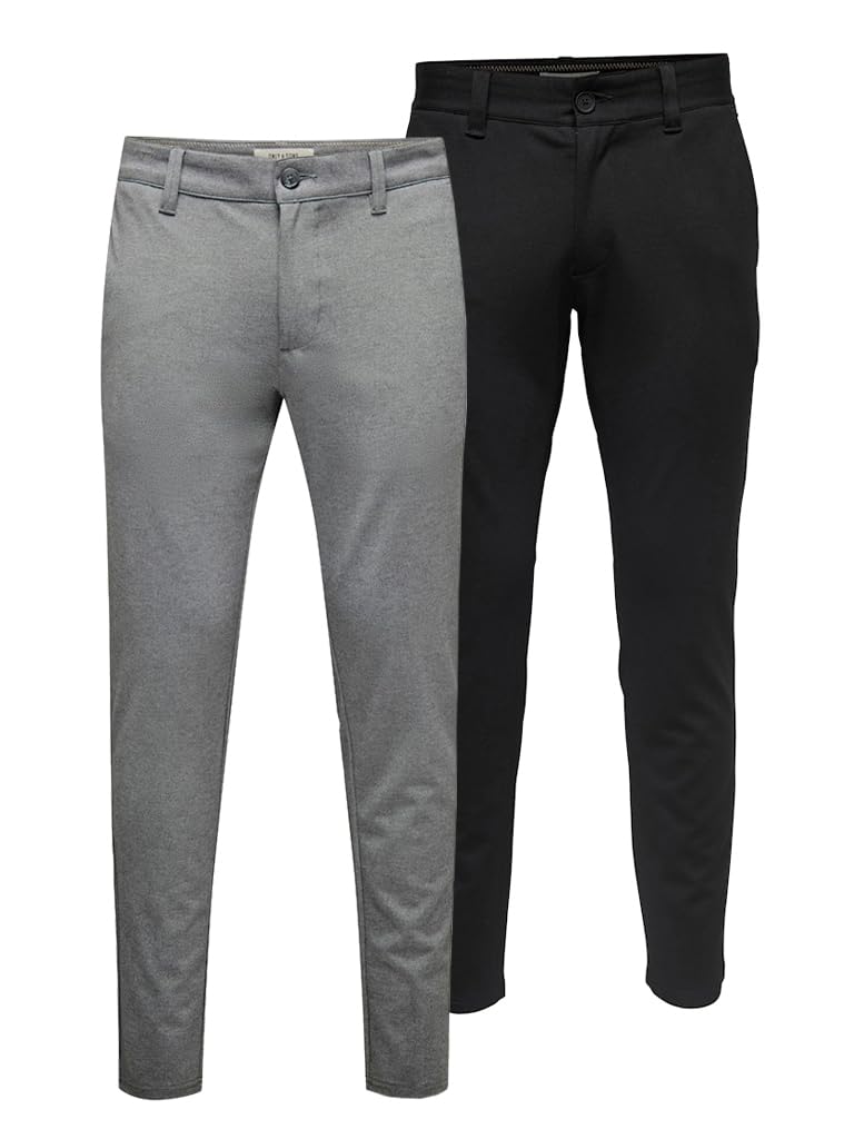 Only &amp; Sons Male Chino Hose ONSMARK Slim Fit Chino Hose | Chino trousers 27W / 30L B: Medium Grey Me