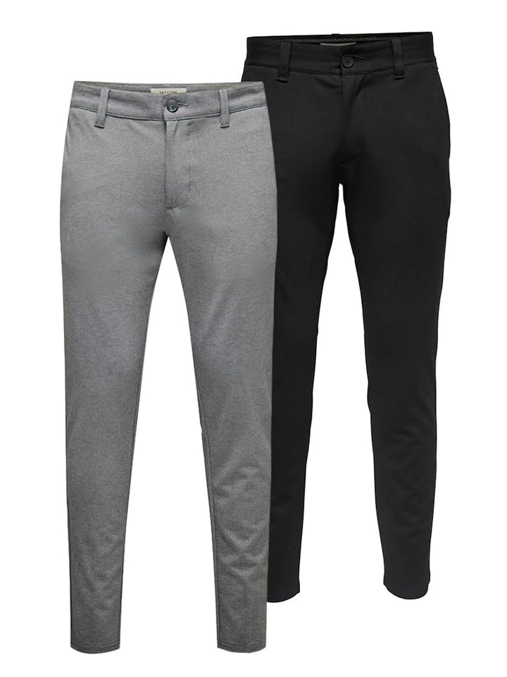 Only &amp; Sons Male Chino Hose ONSMARK Slim Fit Chino Hose | Chino trousers 27W / 30L B: Medium Grey Me