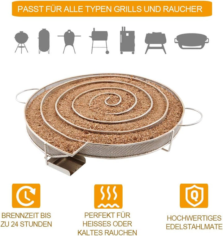SUNLIFER Kaltrauchgenerator, räucherofen edelstahl für heisses und kaltes Rauchen, perfekt für alle
