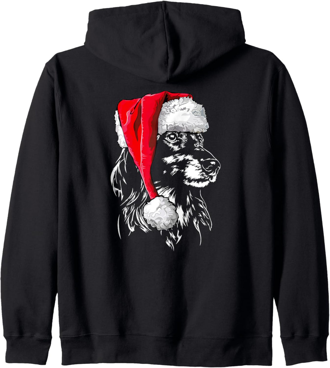 Miniature Langhaardackel Weihnachtsmann Weihnachten Hunde Kapuzenjacke