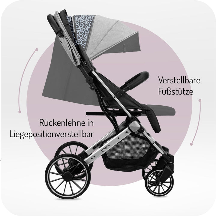 MoMi ESTELLE PLUS LIGHT Kinderwagen ab 6. Monat (bis 22 kg), klappbarer Buggy mit 5-Punkt-Sicherheit