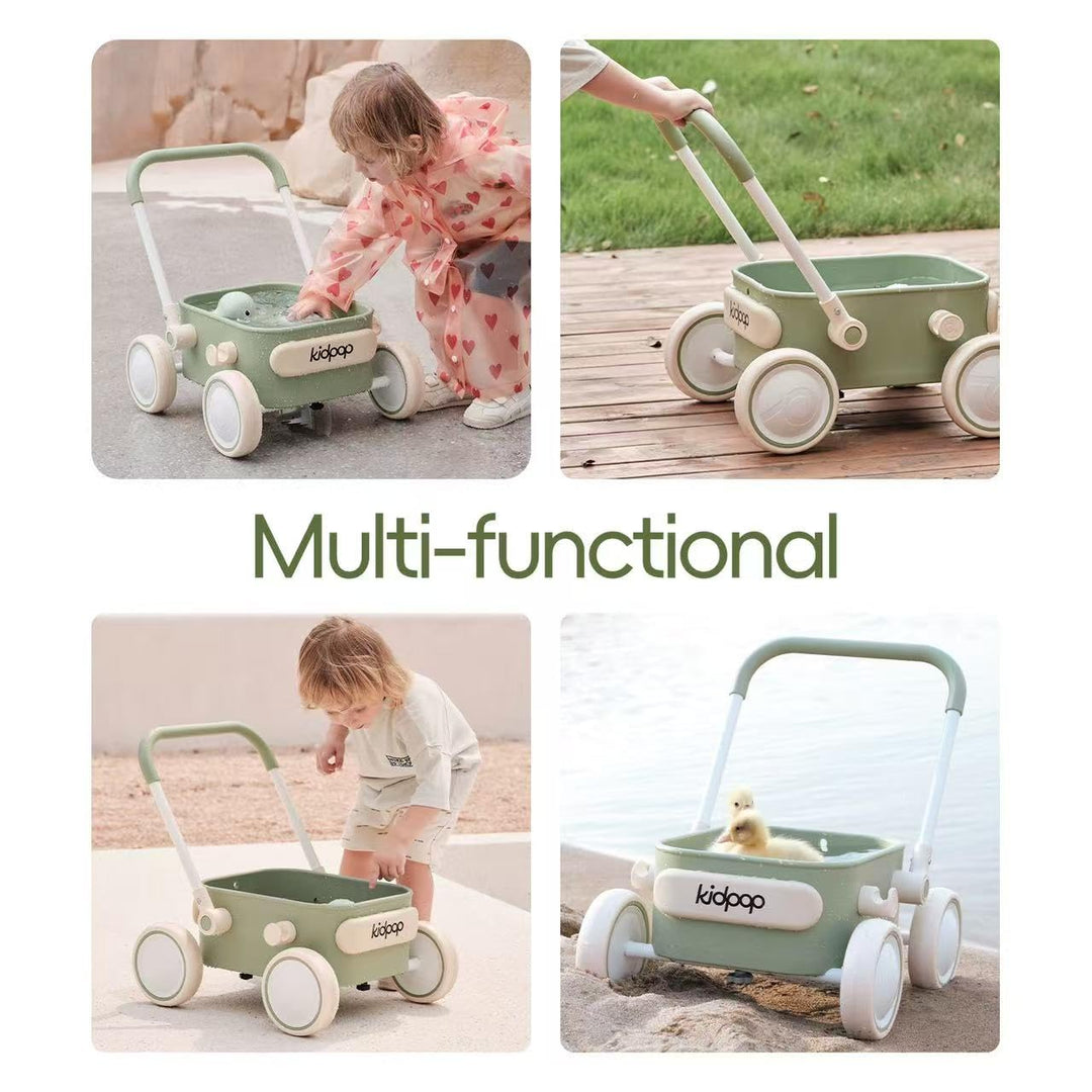 Kidpop PULA 2-in-1 Lauflernwagen Baby Push Pull Lauflernhilfe Spielzeug,4-in-1-Lauflernhilfe mit Räd