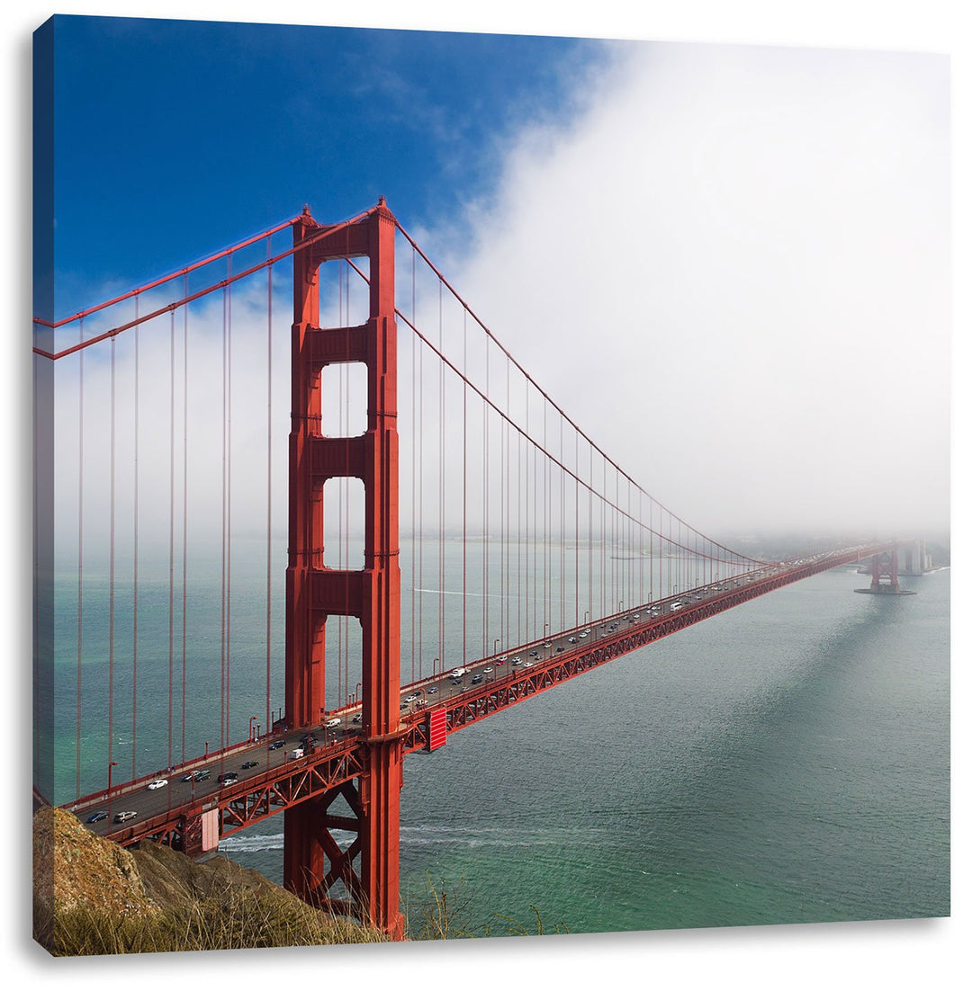 Pixxprint Golden Gate Bridge San Francisco, Format: 70x70 auf Leinwand, 70x70