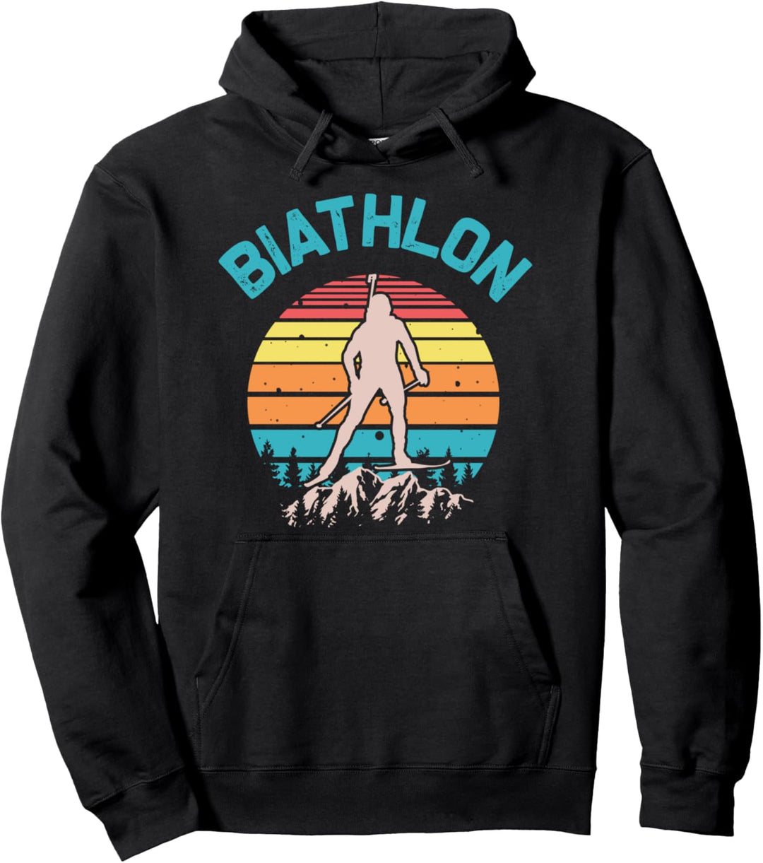Geschenk für Biathleten Retro Wintersport Vintage Biathlon Pullover Hoodie