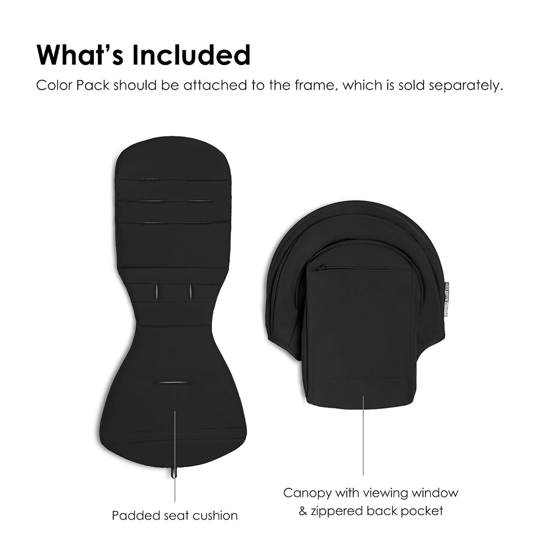 BABYZEN YOYO 6+ Textilset, Black - Nur Textilset: Sitzpolster, farbgleichen Verdecken und Reissversc