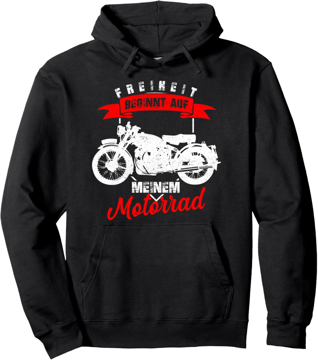 Freiheit beginnt auf meinem Motorrad - Biker Geschenkidee Pullover Hoodie