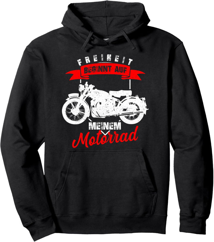 Freiheit beginnt auf meinem Motorrad - Biker Geschenkidee Pullover Hoodie