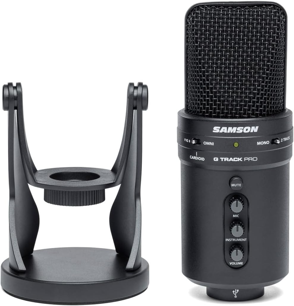 Samson G-Track Pro USB-Mikrofon + keepdrum WS02 Schaumstoff-Windschutz