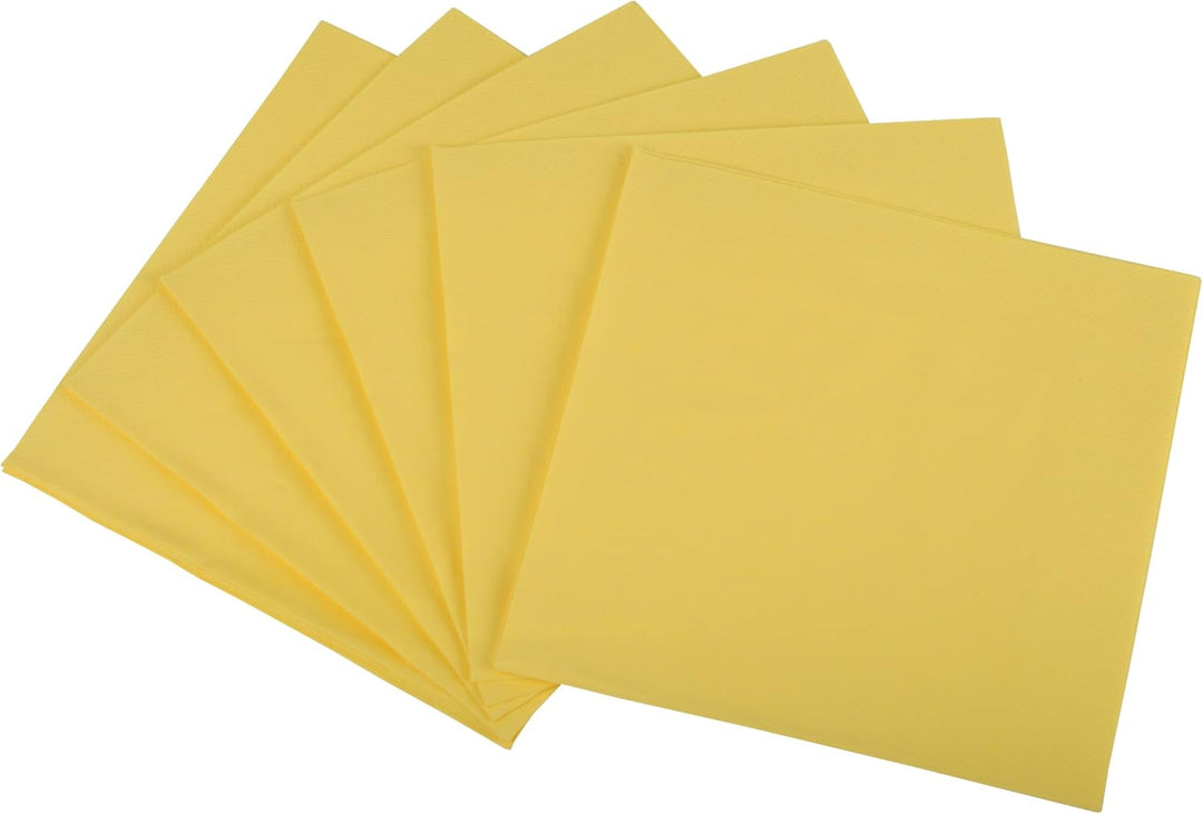 Funny Zelltuchservietten | 40 x 40 cm, 1/4 Falz, 3-lagig, gelb |4er Pack (4 x 250 Stück) 40 x 40 cm