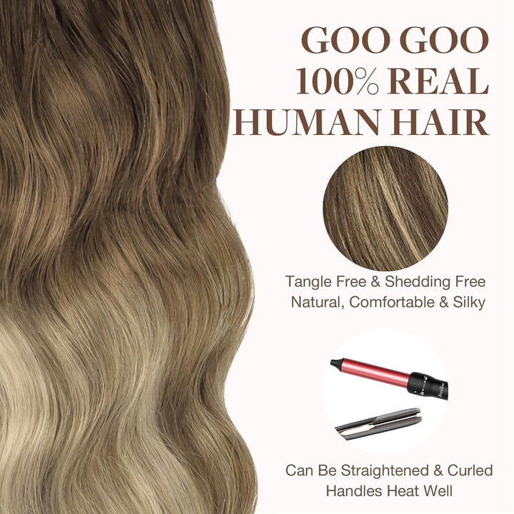 GOO GOO Tape in Extensions Echthaar, Tape Extensions Echthaar, 30cm 40g 20pcs, Extensions Echthaar,