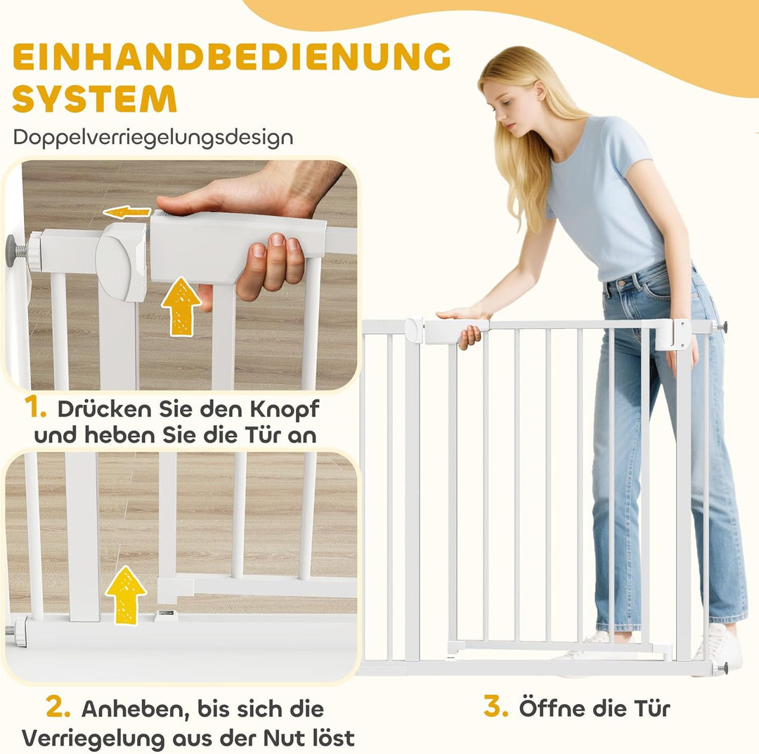 PawHut Treppenschutzgitter Absperrgitter Hund Schutzgitter ohne Bohren 76-89 x 76 cm Türschutzgitter