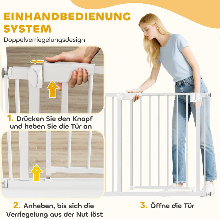 PawHut Treppenschutzgitter Absperrgitter Hund Schutzgitter ohne Bohren 76-89 x 76 cm Türschutzgitter