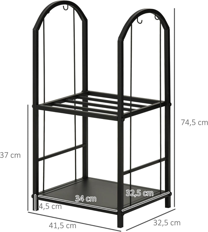 Outsunny kaminholzregal Kaminholzständer Brennholzregal mit 4 zusätzlichen Brennholzwerkzeugen Kamin