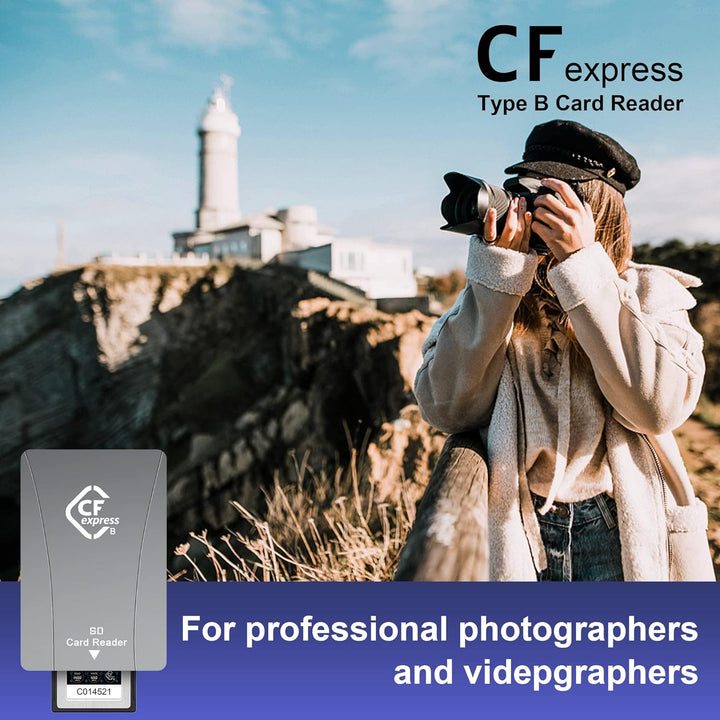 CFexpress / SD Kartenleser Typ B USB 3.2 Gen2 10 Gbit/s CFexpress Speicherkartenleser aus Aluminium