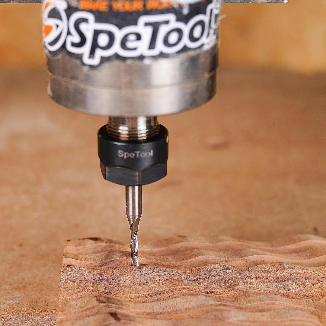 SpeTool Spiralnutfräser 8mm Schaft Downcut 4mm Schnittdurchmesser 20mm Schnittlänge Router Bit 2 Flö