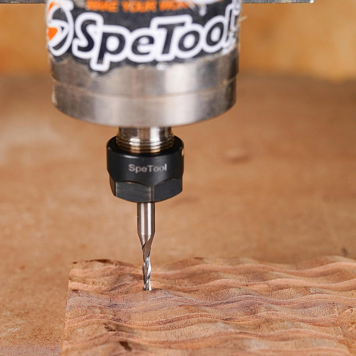 SpeTool Spiralnutfräser 8mm Schaft Downcut 4mm Schnittdurchmesser 20mm Schnittlänge Router Bit 2 Flö
