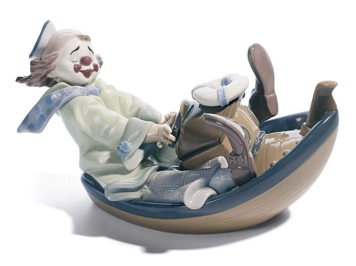 LLADRÓ Clown-Figur Verrückte Lokomotive. Clown. Porzellan.