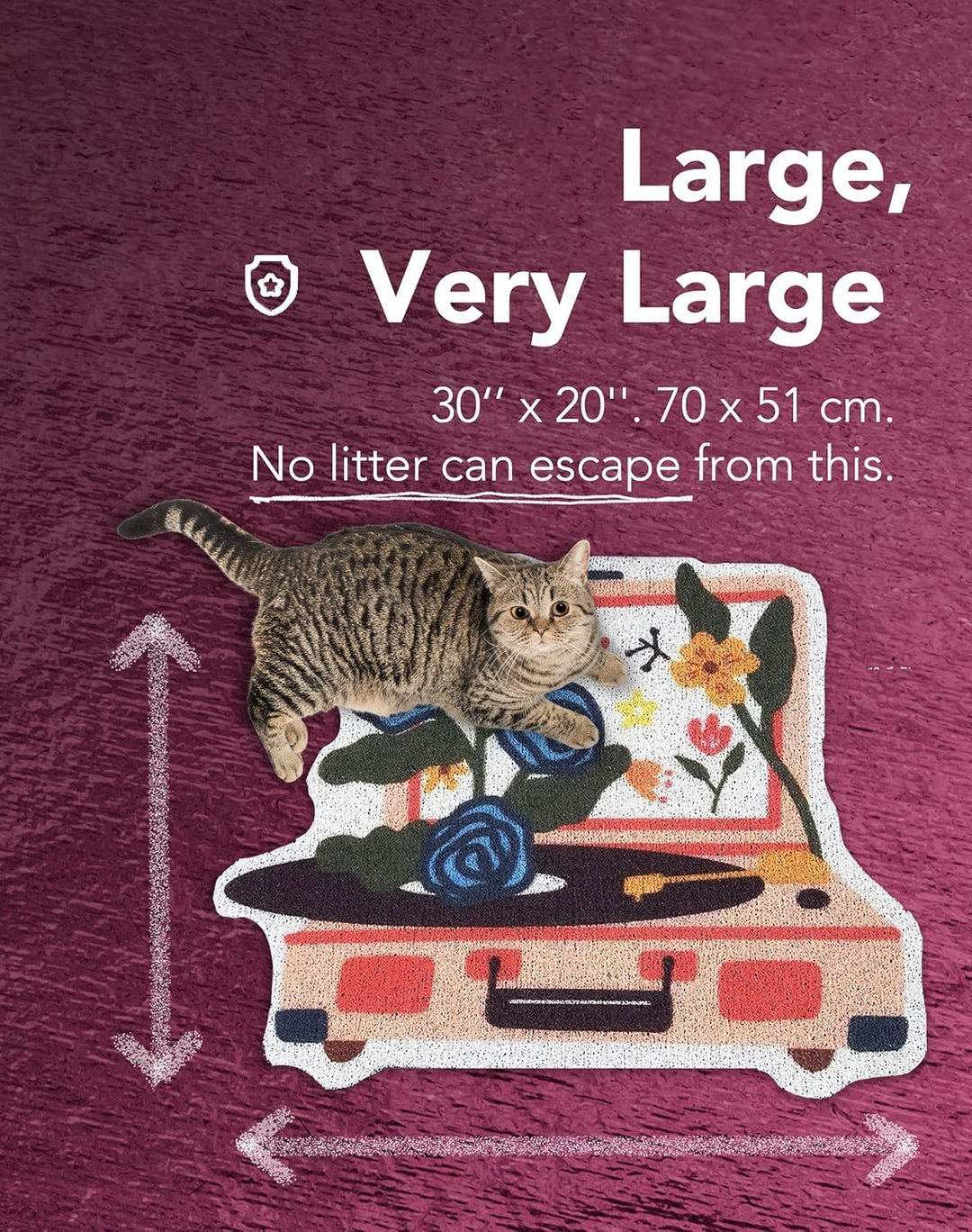 Lukamoo® Katzenstreu Matte 76×51 cm (Plattenspieler), Plattenspieler