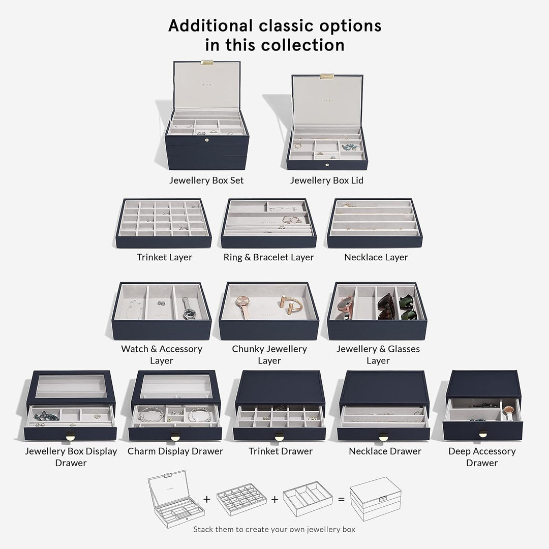 Stackers Navy Pebble Classic Trinket Drawer Layer, Navy