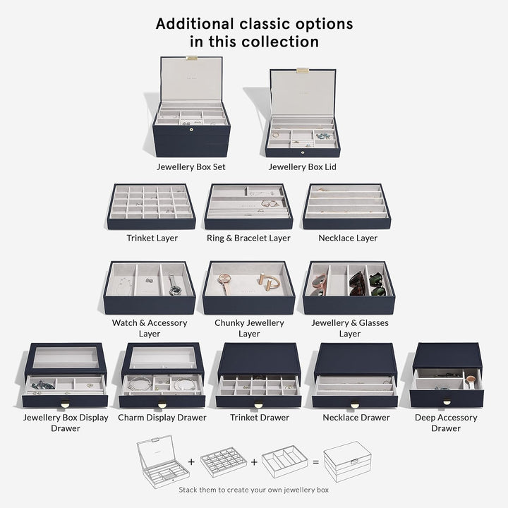 Stackers Navy Pebble Classic Trinket Drawer Layer, Navy