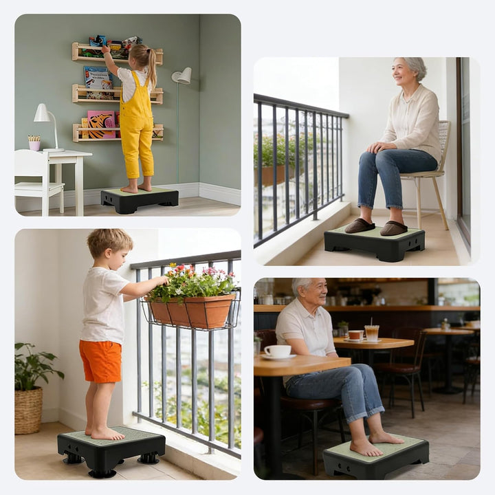 rutschfest Halbstufe, Nachleuchtende Trittstufe, 3-Stufige Höhenverstellbarer Tritthocker, Breite An
