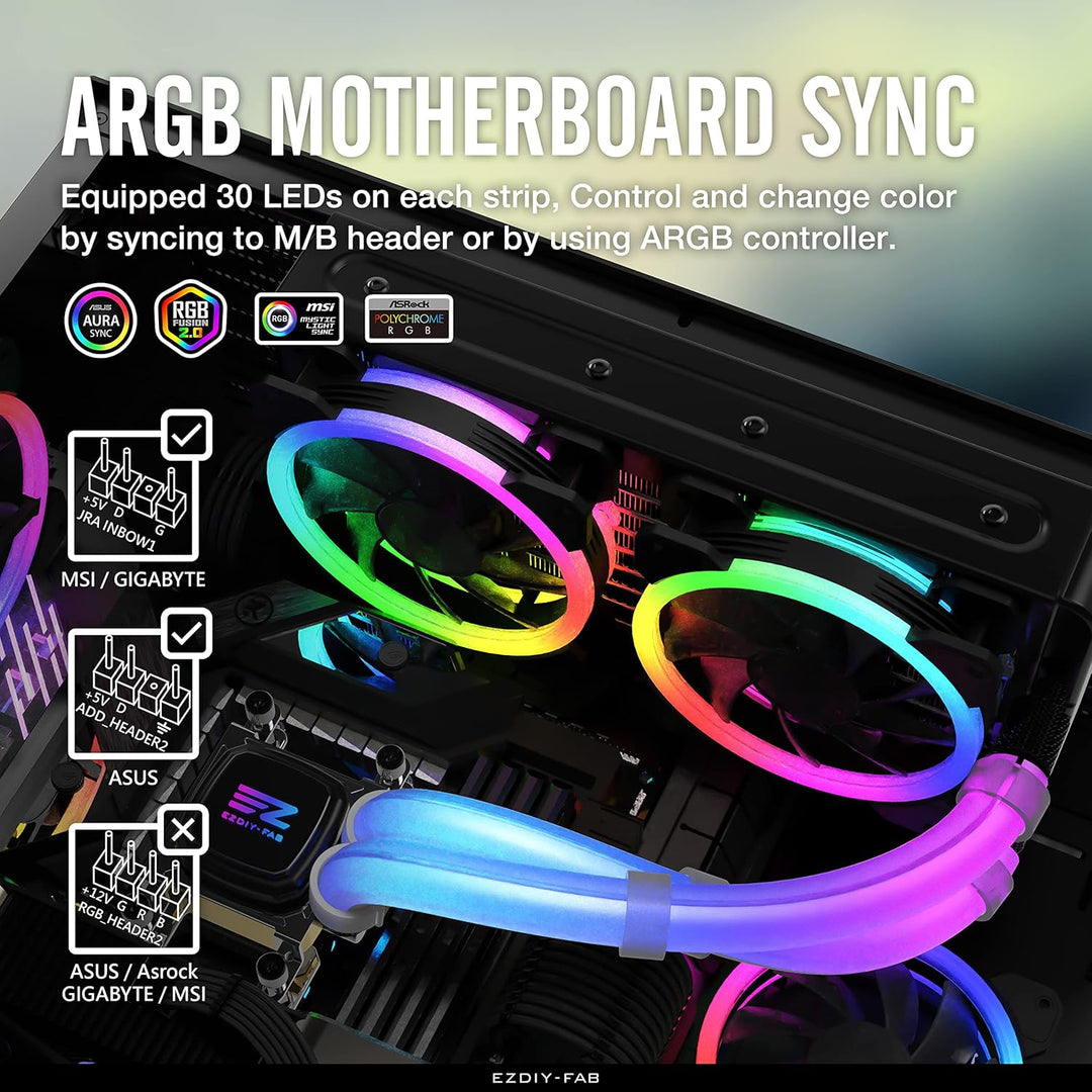 EZDIY-FAB ARGB LED AIO Röhrenhülse,Weiches Staubfreies Gummi,Vielseitige Dimensionierung 12mm Durchm