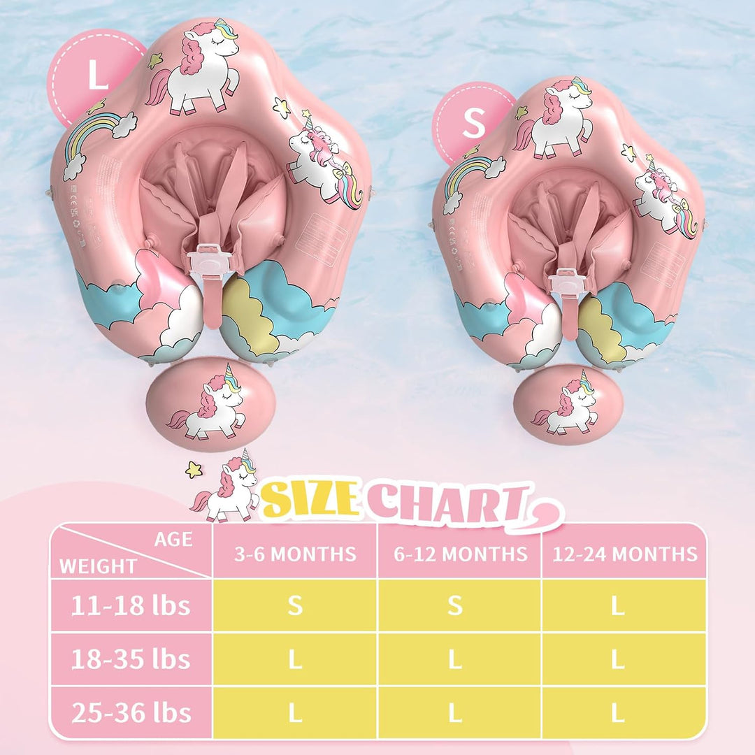 Schwimmring Baby mit UPF50+ Sonnendach,Rainllon Schwimmhilfe Baby mit Verstellbare Sicherheitssitz,A