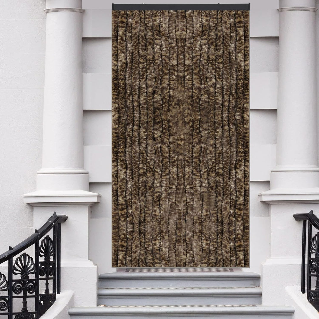 Arsvita Flauschvorhang 160x185 cm in Meliert beige - braun, Perfekter Insekten- und Sichtschutz für