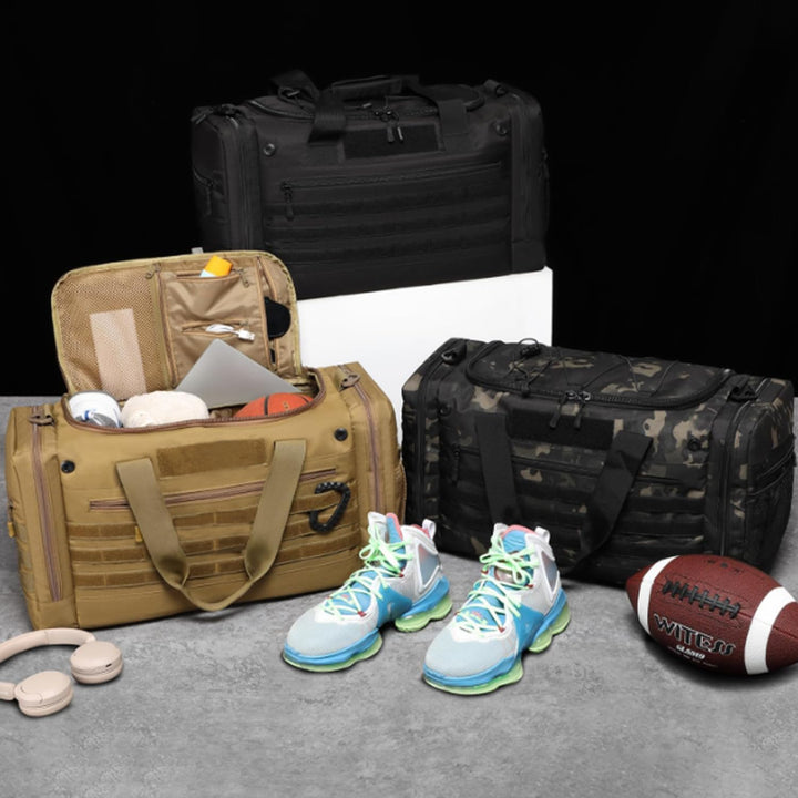 65L Sporttasche Herren mit 2 Trennwänder Reisetasche Einsatztasche | wasserabweisend Sport Duffle Ba