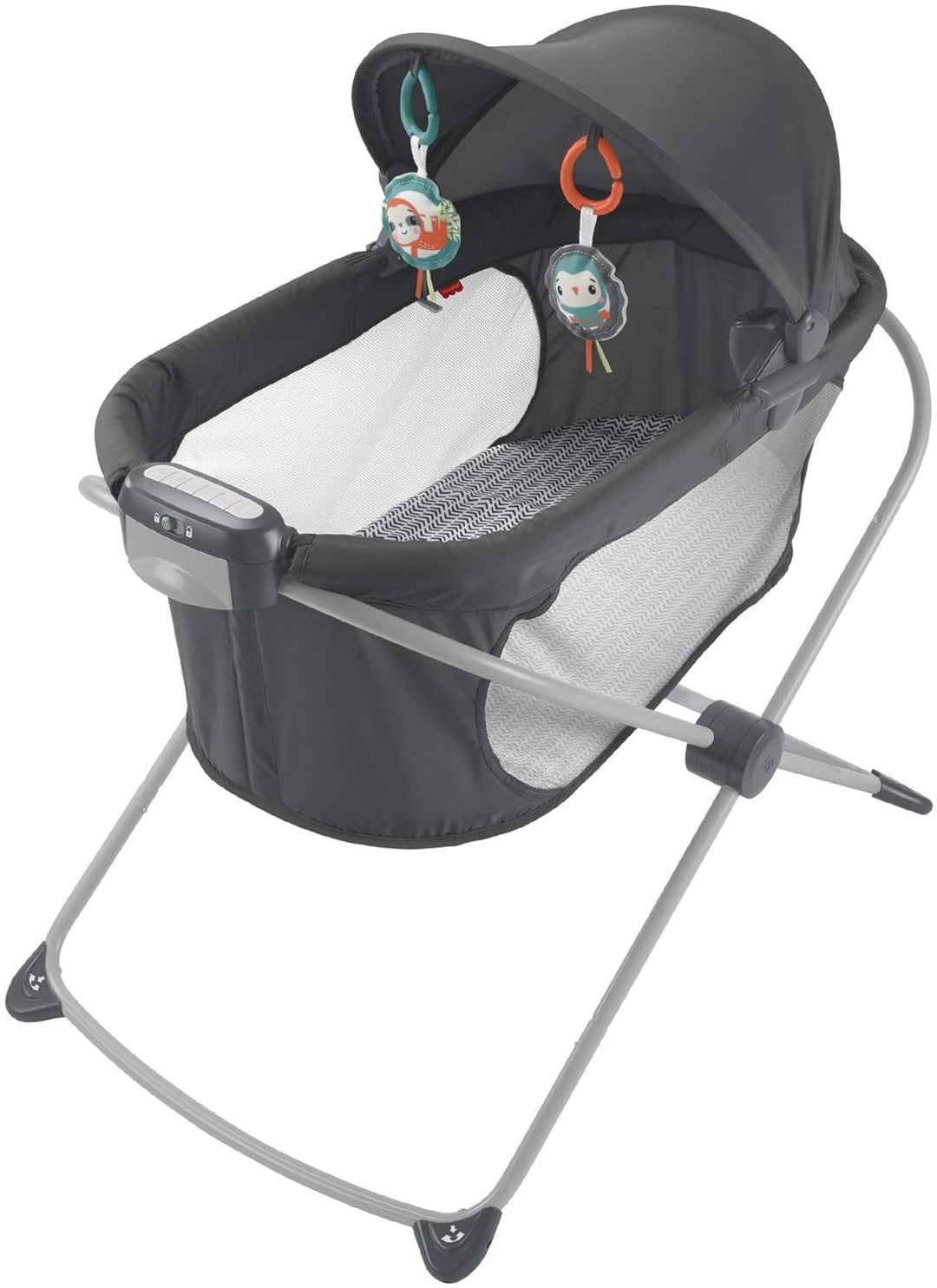 Fisher-Price Tragbares Babybett mit beruhigender Sicht und Projektion, Stubenwagen mit Lichtern, Mus