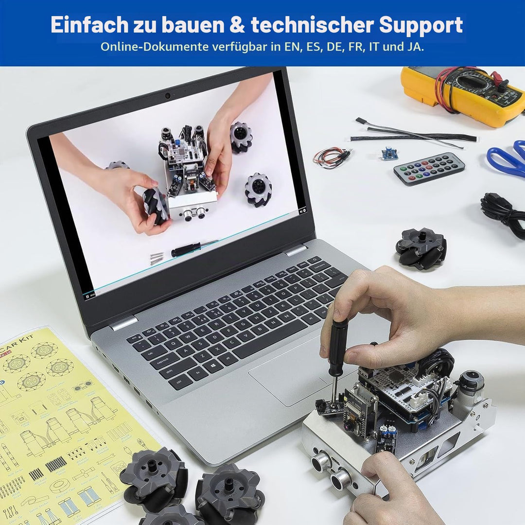 SUNFOUNDER Smart Robot Car Kit Kompatibel mit Arduino UNO R3, 4WD Omnidirektionale Bewegung, FPV, ES
