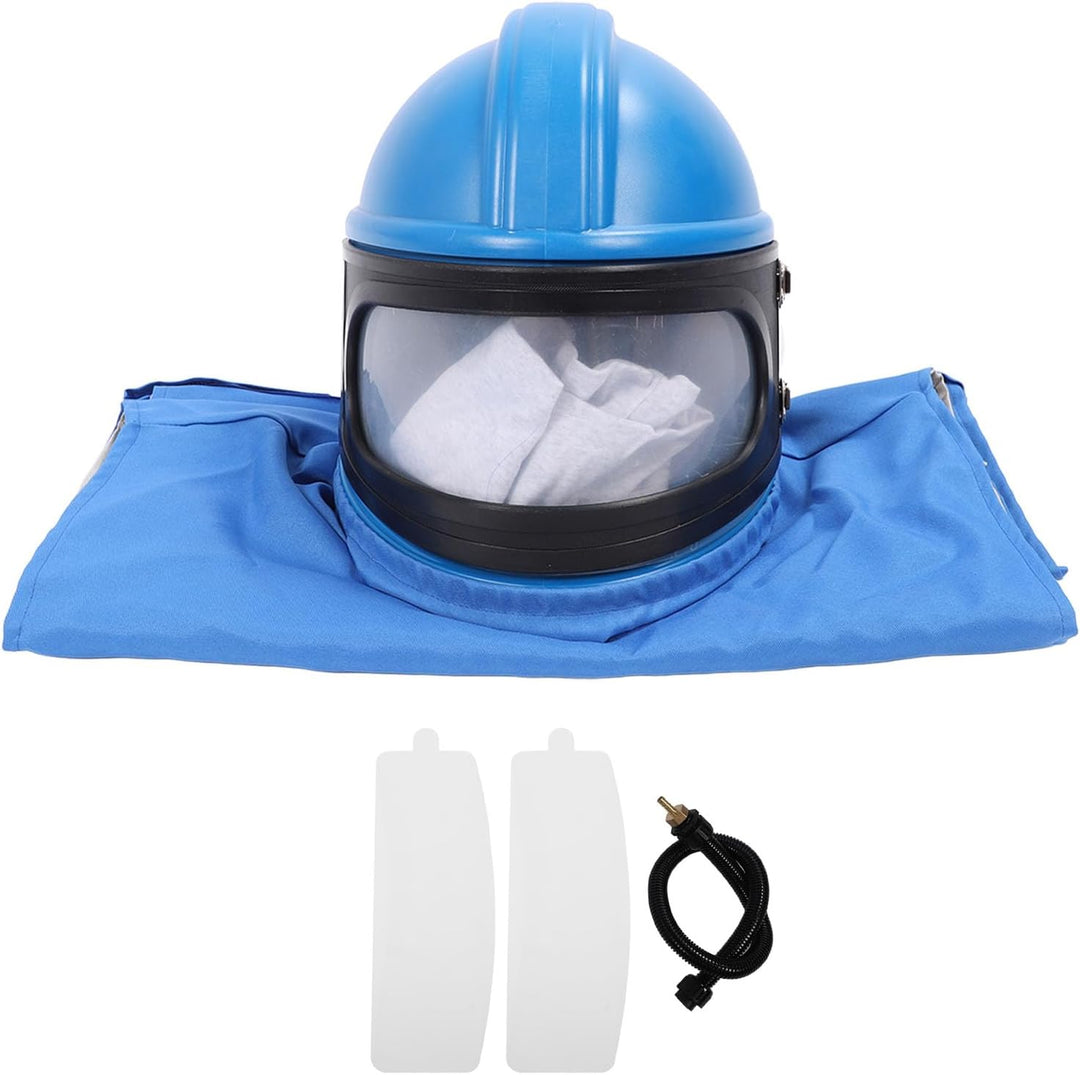 Sandstrahlhelm mit Luftzufuhr, ABS-Material, Doppelschichtige Linse, Bruchfest, Leichter Anzug, für