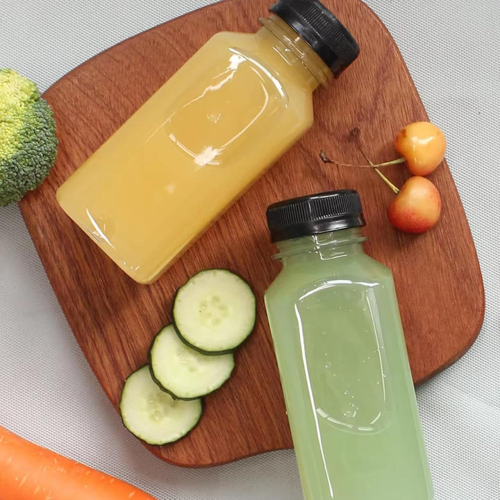 24 Stück 150ml Kunststoff Saftflaschen zum Befüllen, Leere Flaschen Wiederverwendbare Kleine Flasche