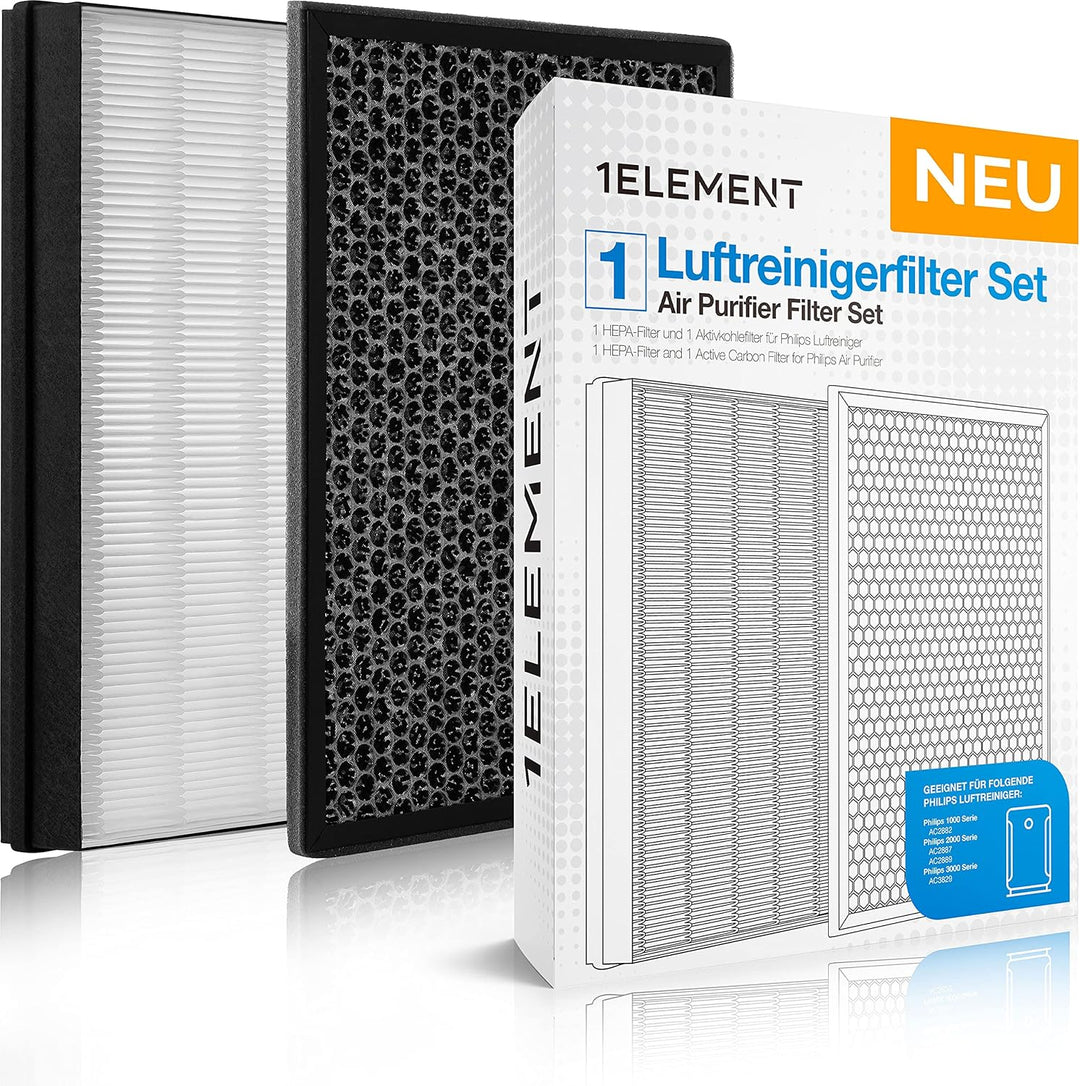 [NEU] 2er Filter-Set für Philips Luftreiniger [AC2882, AC2887, AC2889 & AC3829] – 1 HEPA-Filter und