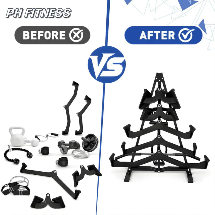PH Fitness Multi Grip Kabel Zubehör Set – 5 & 7 Stück Kabelanschlüsse mit optionalem A-Frame Rack –