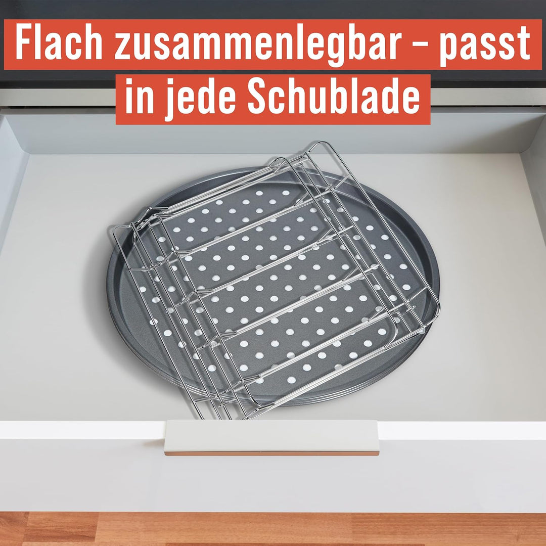 Chef Pomodoro Pizzablech – Pizzablech Rund – Pizza Blech – 3er Set - Pizzaform - Pizza Backblech - P