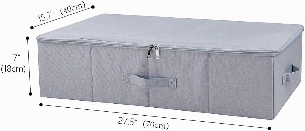 2er-Pack, faltbare Unterbett-Aufbewahrungsboxen mit Reissverschlussabdeckung, Aufbewahrungsbehälter