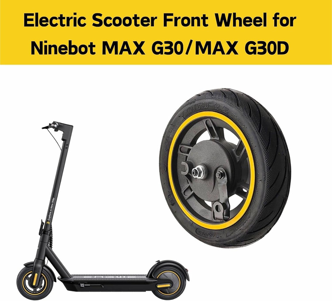 E-Scooter Vorderrad für Ninebot MAX G30/MAX G30D, 10 Zoll 60/70-6,5 Elektroroller Vorderrad Reifen m