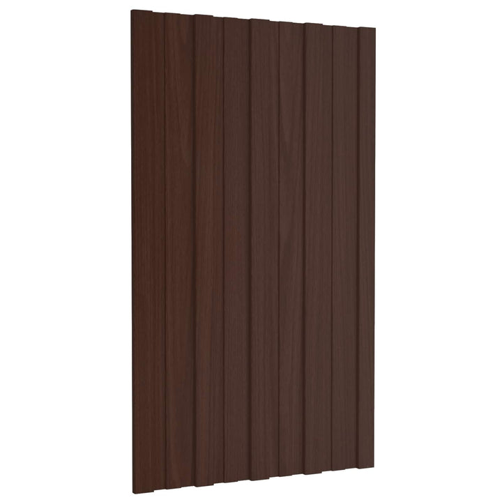 Dachplatte 12 Stück braun 80 x 45 cm Stahl verzinkt Dachplatten Dachblech für Gartenhäuser Stall Gew