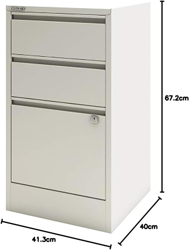 Bisley Home Filer, 2 Universal-, 1 HR-Schublade, Metall, 696 Verkehrsweiss, 40 x 41.3 x 67.2 cm