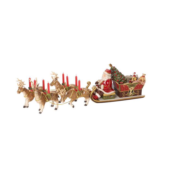 Villeroy & Boch – Christmas Toys Memory Spieluhr "Santas Schlittenfahrt", Weihnachtsfigur mit Kerzen