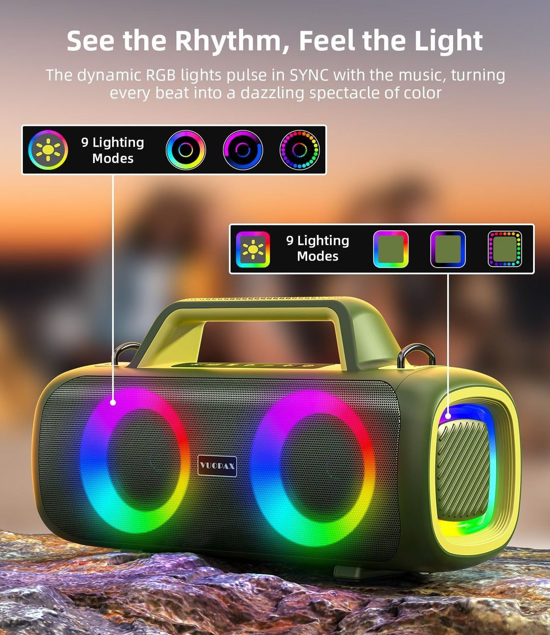 Bluetooth Lautsprecher Tragbar Musikbox 140 Peak Outdoor Bass Boost Speaker | 2 Subwoofer + 2 Tweete